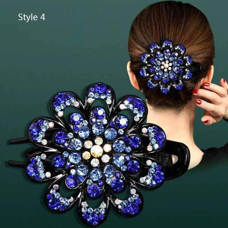 Colorful Rhinestone Hairclip Flower Claw Crystal Headwear Hair Accessories