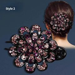 Colorful Rhinestone Hairclip Flower Claw Crystal Headwear Hair Accessories