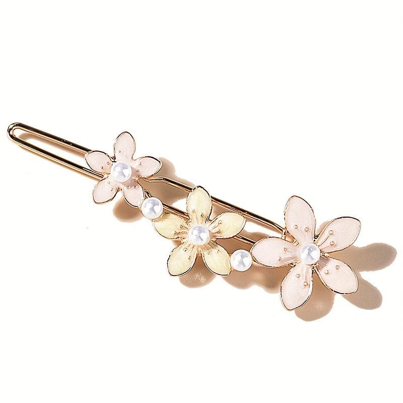 4pcs Flower Hair Pin Clip Summer Barrette Hair Slides Clip