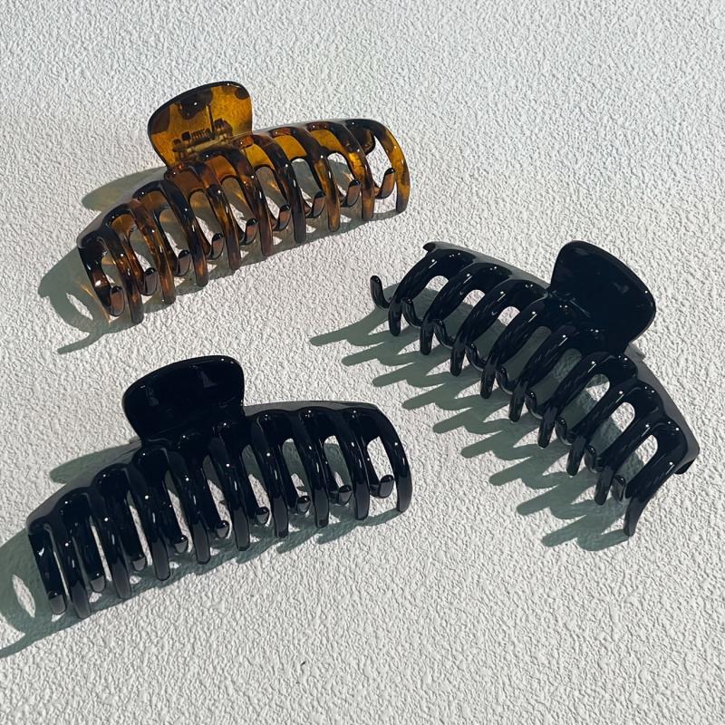 6pcs Large Hair Claw Vintage Glossy Style Shark Claw Hair Accessories