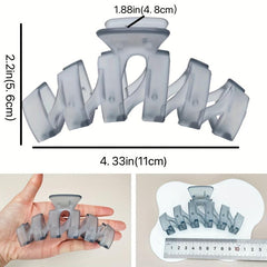 Frosted Twist Hair Claws Transparent Shark Claws Hair Accessories