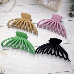 4pcs Frosted Large Hair Claw Hollowed Shark Claw Style Hair Accessorie