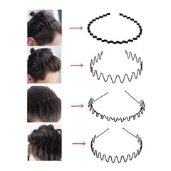 8pcs Metal Headband Hair Hoop Non Slip Wave Comb Hair Hoop Hairband