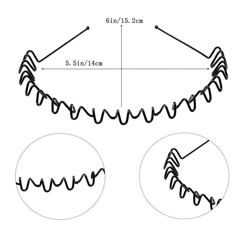 8pcs Metal Headband Hair Hoop Non Slip Wave Comb Hair Hoop Hairband