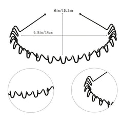8pcs Metal Headband Hair Hoop Non Slip Wave Comb Hair Hoop Hairband