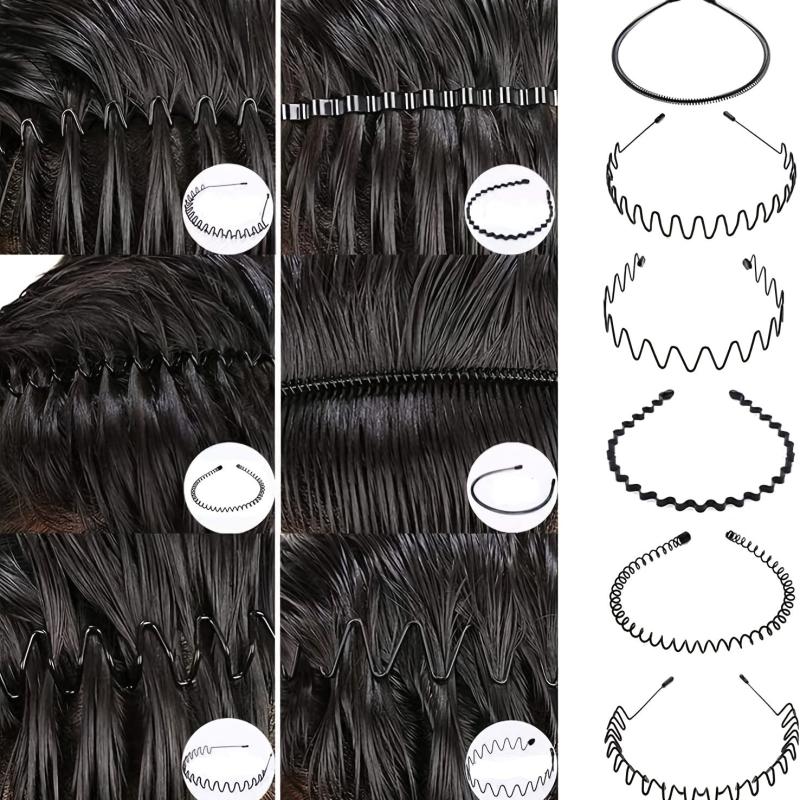 8pcs Metal Headband Hair Hoop Non Slip Wave Comb Hair Hoop Hairband