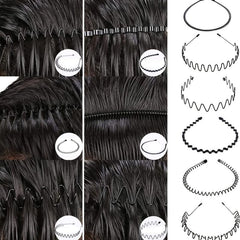8pcs Metal Headband Hair Hoop Non Slip Wave Comb Hair Hoop Hairband