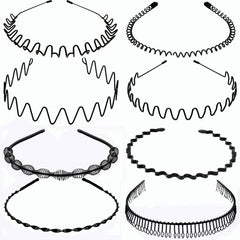 8pcs Metal Headband Hair Hoop Non Slip Wave Comb Hair Hoop Hairband