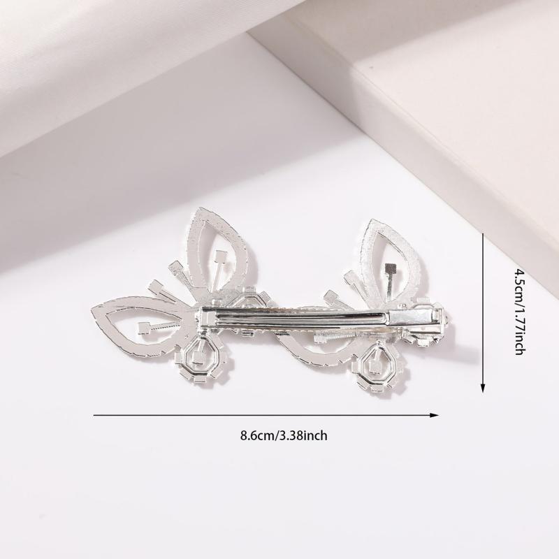 Rhinestone Butterfly Hair Clip Barrette Hair Slides Clip for Women Girls