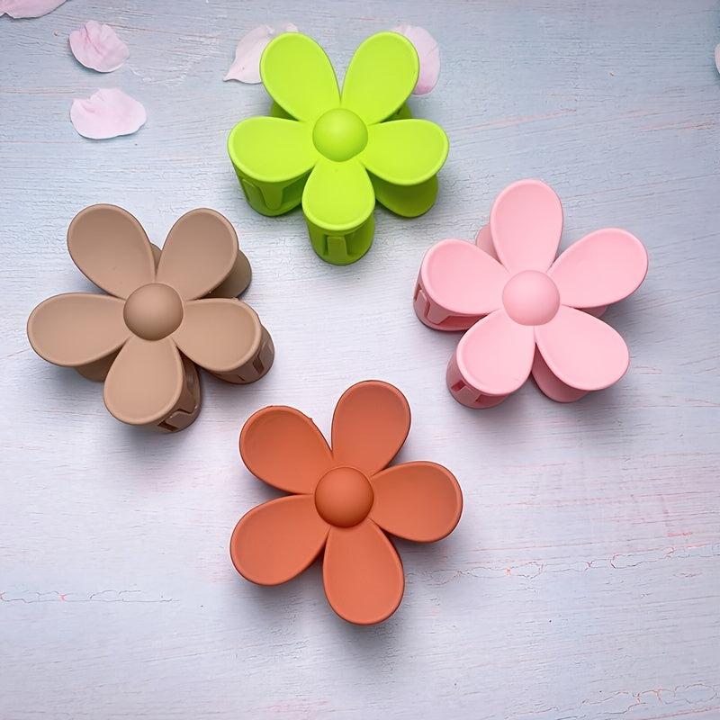 8 Pcs Frosted Flower Hair Claw Solid Style Women Girls Sweet Hair Clip