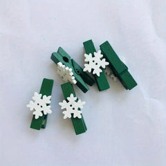 Snowflake Wooden Clips Party Photo Wall Clip DIY Ornaments Xmas Tree Christmas