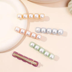 5pcs Faux Pearl Hair Clip Duckbill Clip Barrette Hair Slides Non Slip Decoration