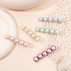 5pcs Faux Pearl Hair Clip Duckbill Clip Barrette Hair Slides Non Slip Decoration