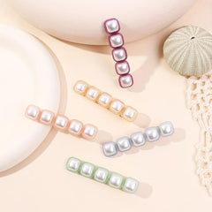 5pcs Faux Pearl Hair Clip Duckbill Clip Barrette Hair Slides Non Slip Decoration