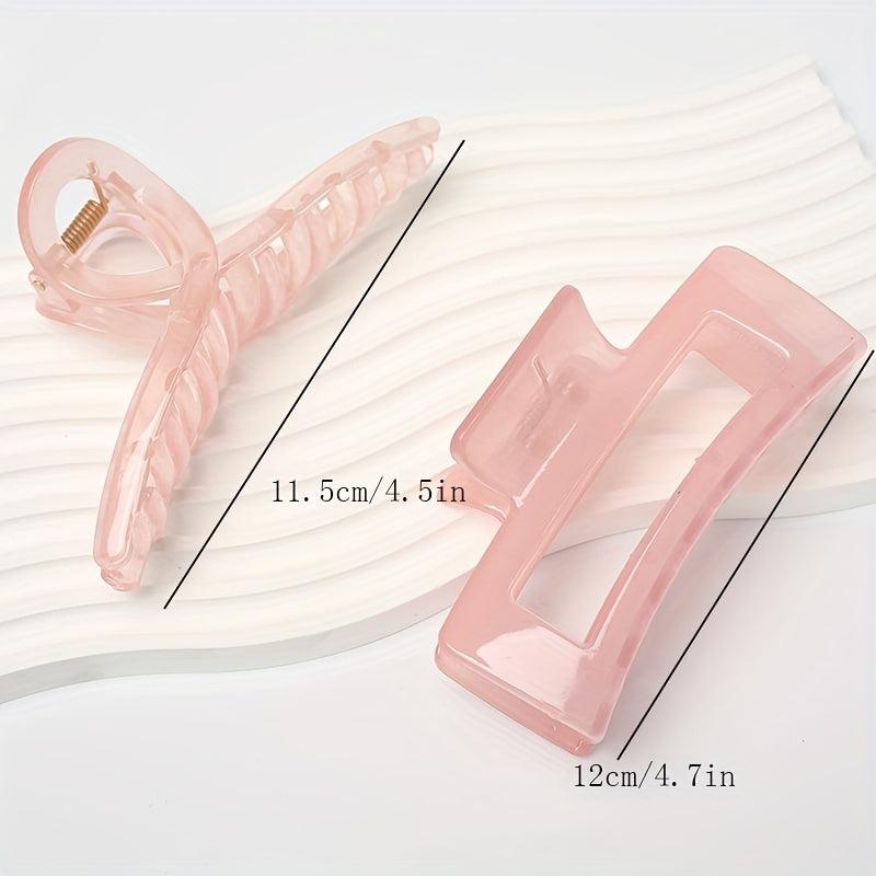 2pcs Transparent Square Hair Claw Hair Accessories