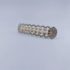 Geometric Hair Clip French Barrette Faux Pearl Rhinestone Hairpin