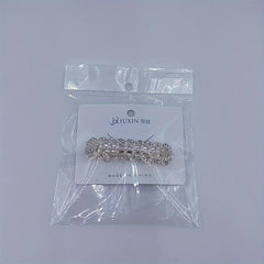 Geometric Hair Clip French Barrette Faux Pearl Rhinestone Hairpin