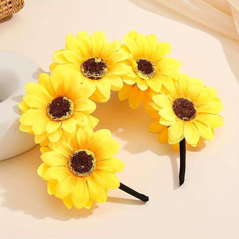 Boho Sunflower Hair Band Yellow Flower Headband