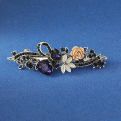 Crystal Carving Flower Hair Clips Vintage Spring Hair Pins