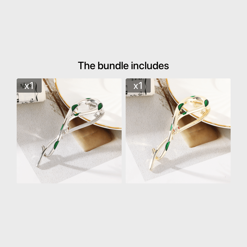 Green Snake Twisting Clip Punk Metal Headwear Hair Accessories For Women