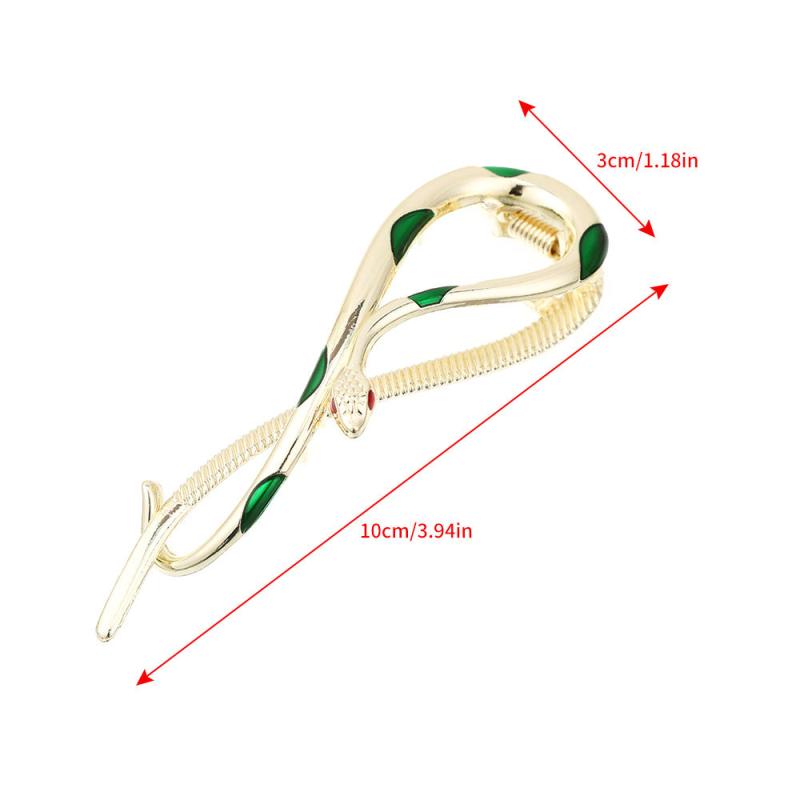 Green Snake Twisting Clip Punk Metal Headwear Hair Accessories For Women