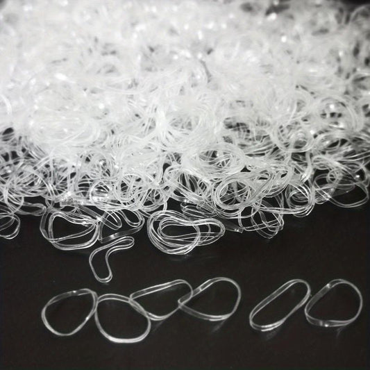 1000pcs Clear Elastic Hair Rubber Bands Small Stretch Hair Bands