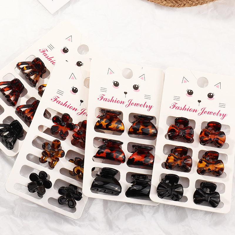 6 Pcs Matte Texture Mini Hair Clips Bow Barrette Accessories