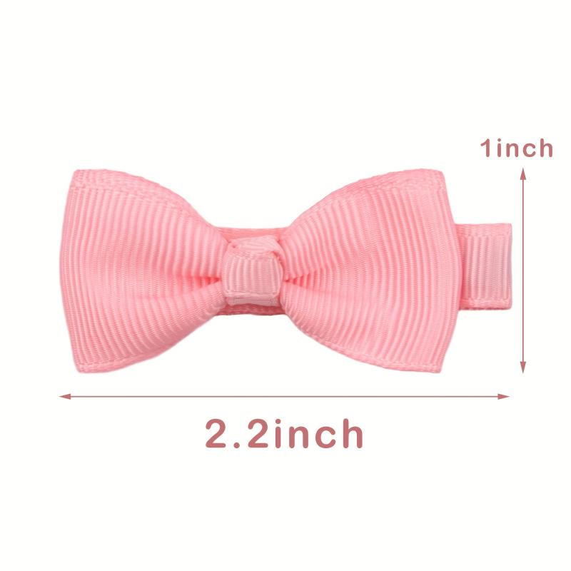 10 Pairs Mini Hair Bowknot Clips Ribbon Barrettes Hair Accessories for Girls