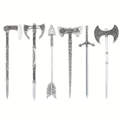 Viking Celtic Hair Clip Silvery Ax Hairpin Witch Sword Hair Stick Amulet