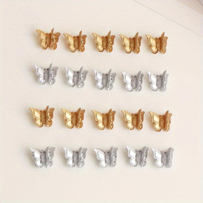 Butterfly Hair Clips Mini Hairclip For 90s Party Metallic Small Hair Claw