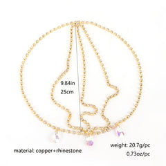 Boho Rhinestone Head Chain Bride Hair Jewelry