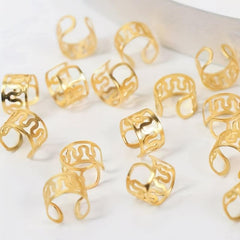 100PCS Viking Hair Beads Coil Rings Clips Metal Cuffs Loc Hair Jewelry