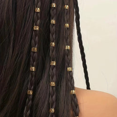 100PCS Viking Hair Beads Coil Rings Clips Metal Cuffs Loc Hair Jewelry