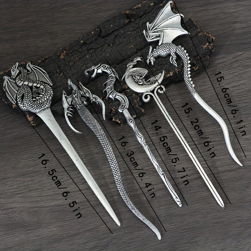 Vintage Dragon Hairpin Viking Metal Hair Sticks Women's Hair Accessories Jewelry