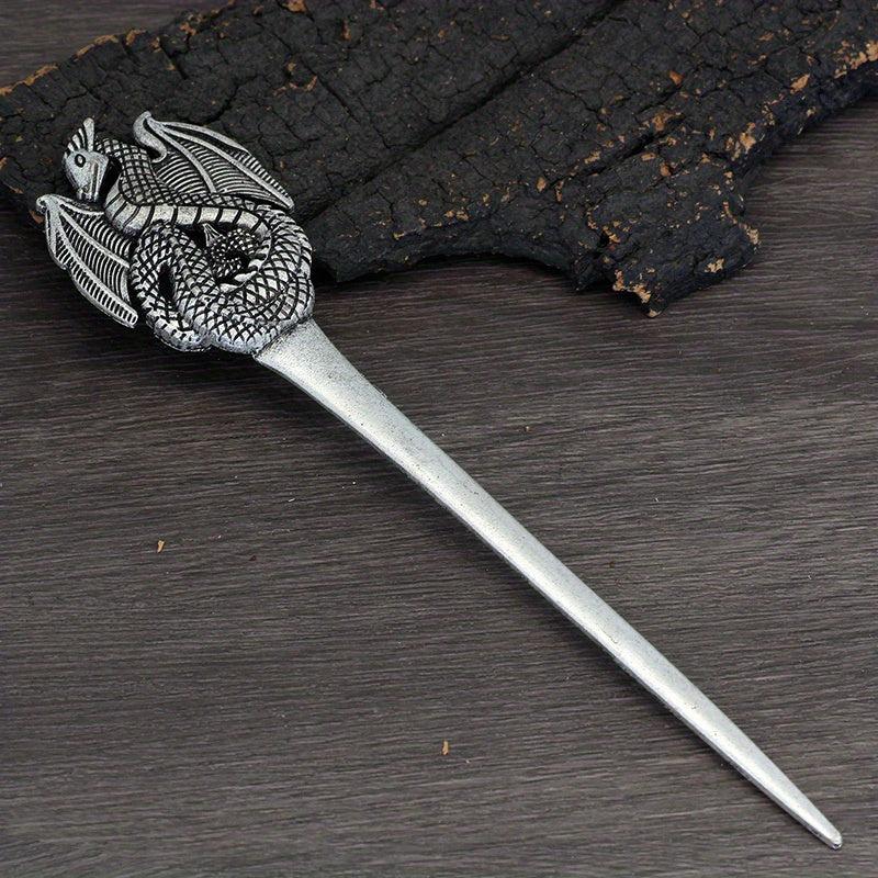 Vintage Dragon Hairpin Viking Metal Hair Sticks Women's Hair Accessories Jewelry