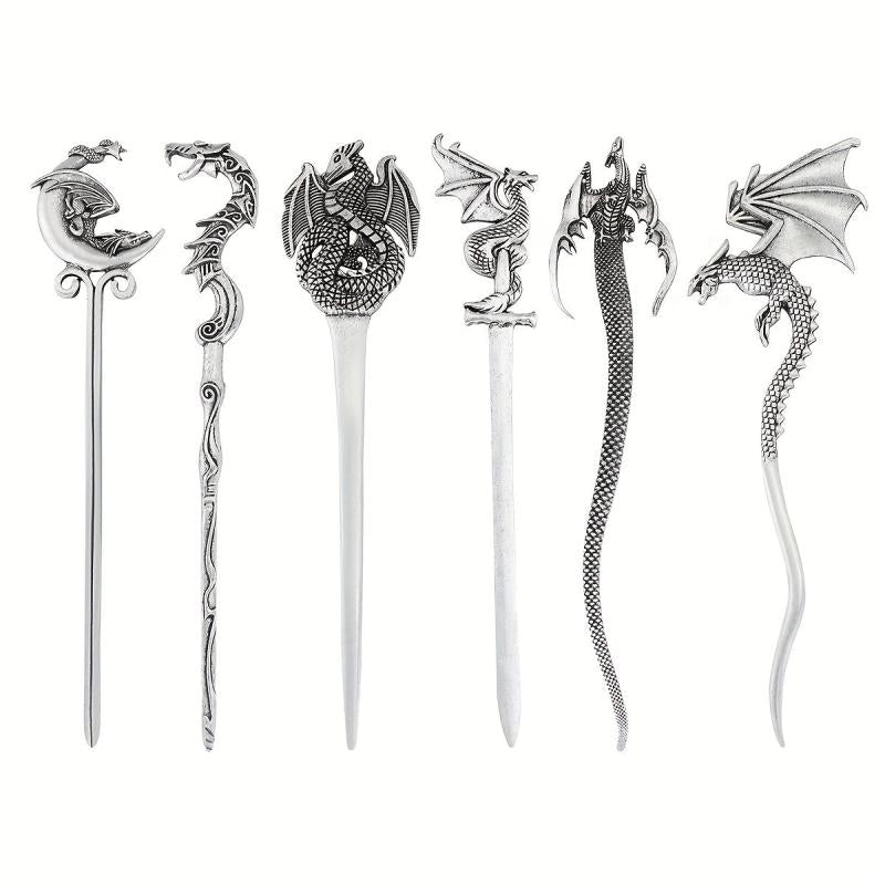 Vintage Dragon Hairpin Viking Metal Hair Sticks Women's Hair Accessories Jewelry