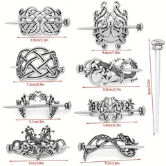 Viking Celtic Barrette Hairpin Silvery Hair Accessories Women's Irish Hair