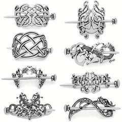 Viking Celtic Barrette Hairpin Silvery Hair Accessories Women's Irish Hair