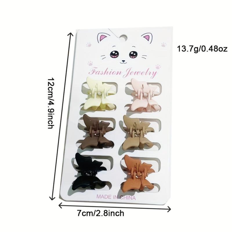 6pcs Mini Hair Clips For Thin Hair Matte Claw Hair Accessories