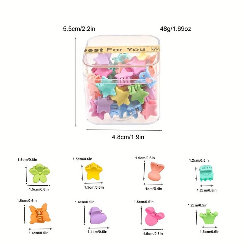 40pcs Solid Hair Claw Grip Mini Banana Clip Resin Hair Styling Accessory