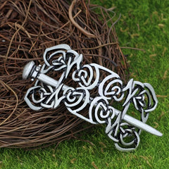 Viking Celtic Style Barrette Hair Pin Silver Irish Knot Jewelry Barrette