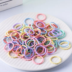 100pcs Baby Girls Mini Hair Tie Candy Hair Ring Hair Rope Toddler Girls Hair Acc