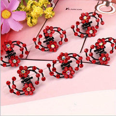 6pcs Mini Rhinestone Crystal Bridal Hair Clip Women Flower Girl Hair Accessories