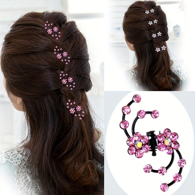 6pcs Mini Rhinestone Crystal Bridal Hair Clip Women Flower Girl Hair Accessories