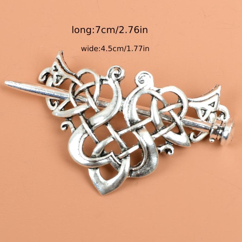 Viking Celtic Crown HairPins Clip Hair Accessories Barrettes Silvery