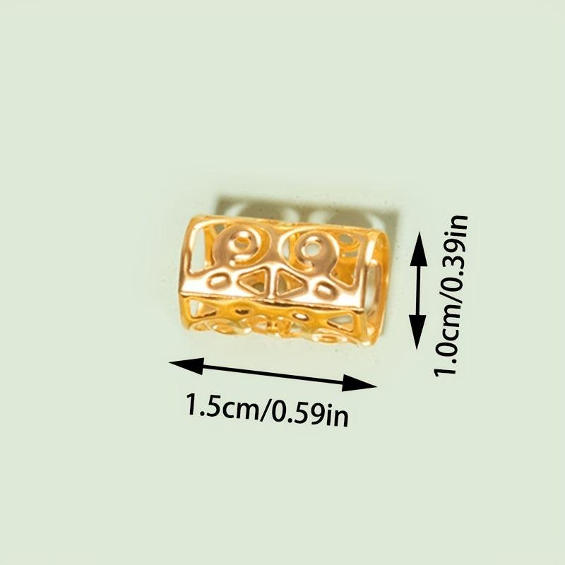 10PCS Golden Dreadlock Beads Hair Jewelry For Braids Hair Rings