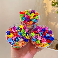 50pcs Mini Butterfly Hair Claw Colorful Side Clip Small Shark Claw