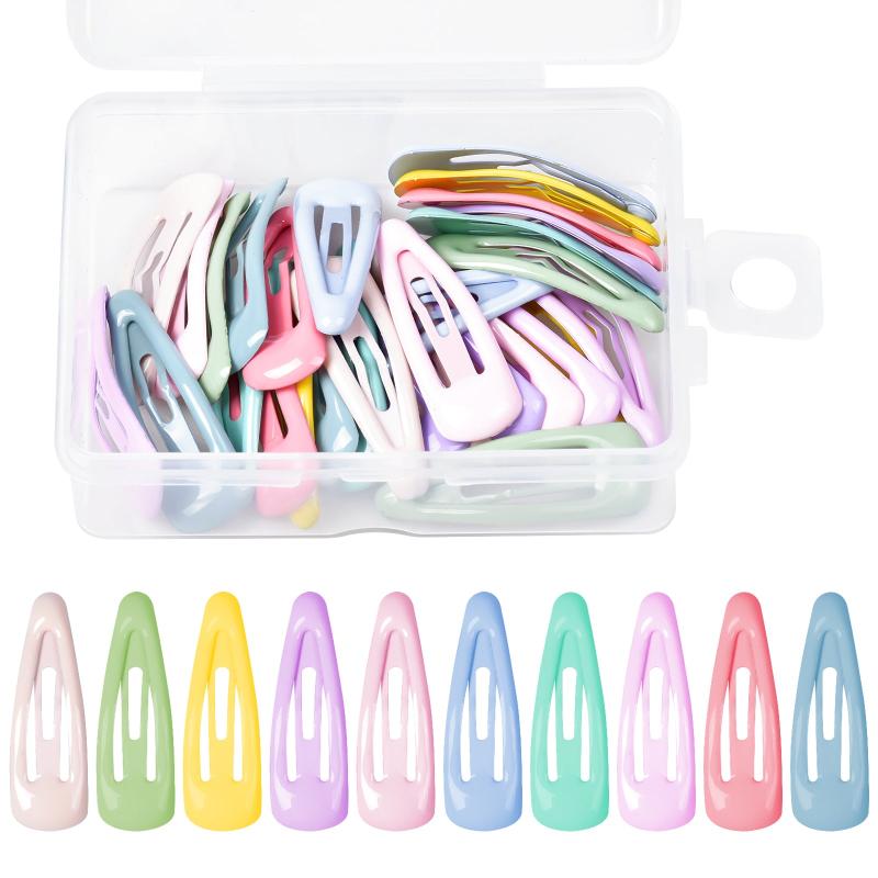 30 Pcs Mini Snap Hair Clips Metal Snap Hair Clips Mini Barrette Hair Clips