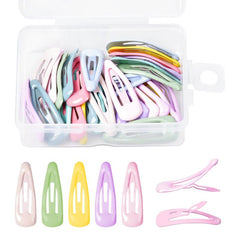 30 Pcs Mini Snap Hair Clips Metal Snap Hair Clips Mini Barrette Hair Clips