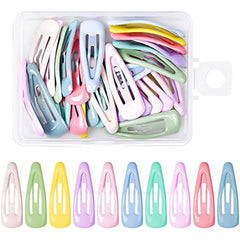 30 Pcs Mini Snap Hair Clips Metal Snap Hair Clips Mini Barrette Hair Clips